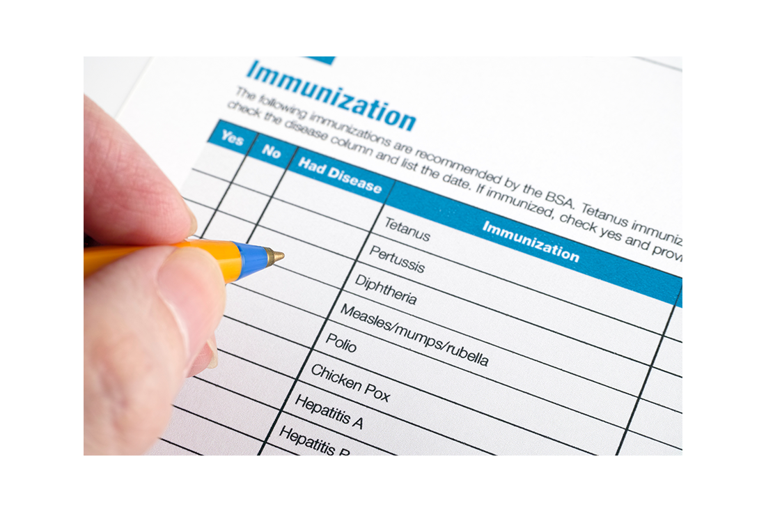 Blank immunization record