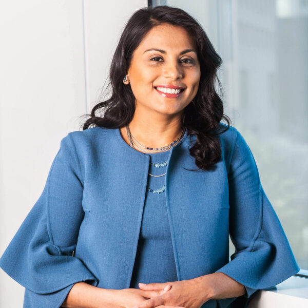 Dr. Nahid Bhadelia poses for a photo on May 3, 2021. Photo by Jackie Ricciardi for Boston University
