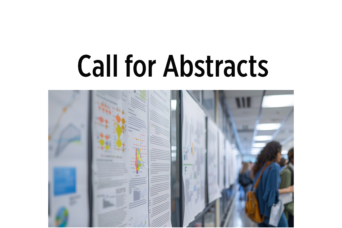 Call for Abstracts with an image of scientific posters in the background.